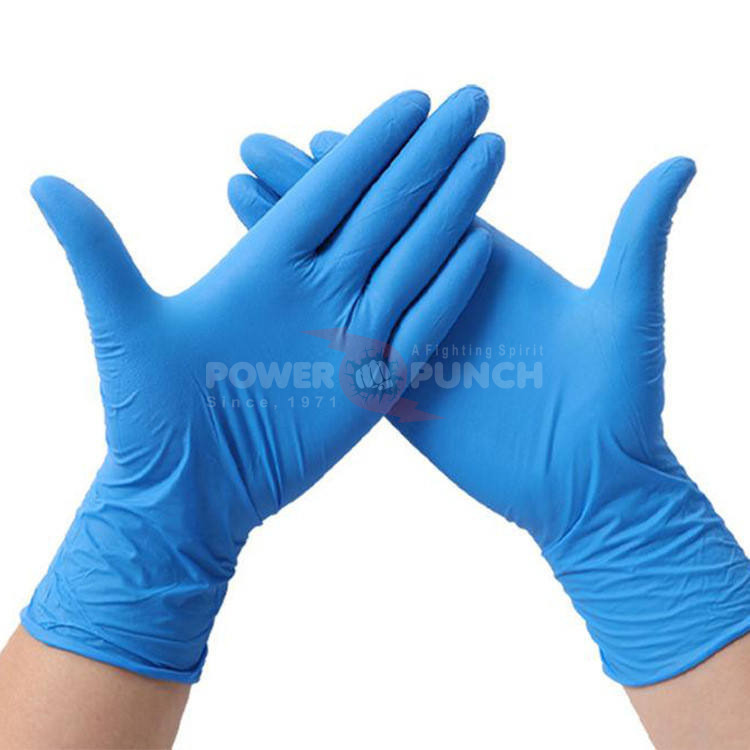 Power Punch Wholesale 100 Gloves/Each Inner Box Powder Free Latex Free Blue Angle 2