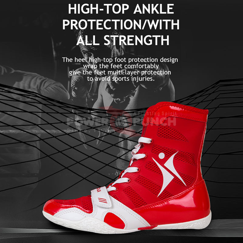 Power Punch Ergonomic Non-Slip Rubber Sole Sparring Ring Footwear Angle 5