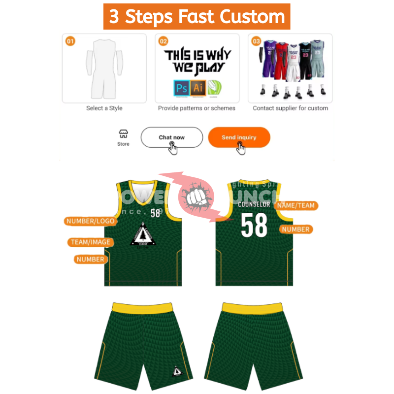 Power Punch Custom Name Number Logo Basketball Wear Digital Print Reversible Training Jersey Ba - Angle 2