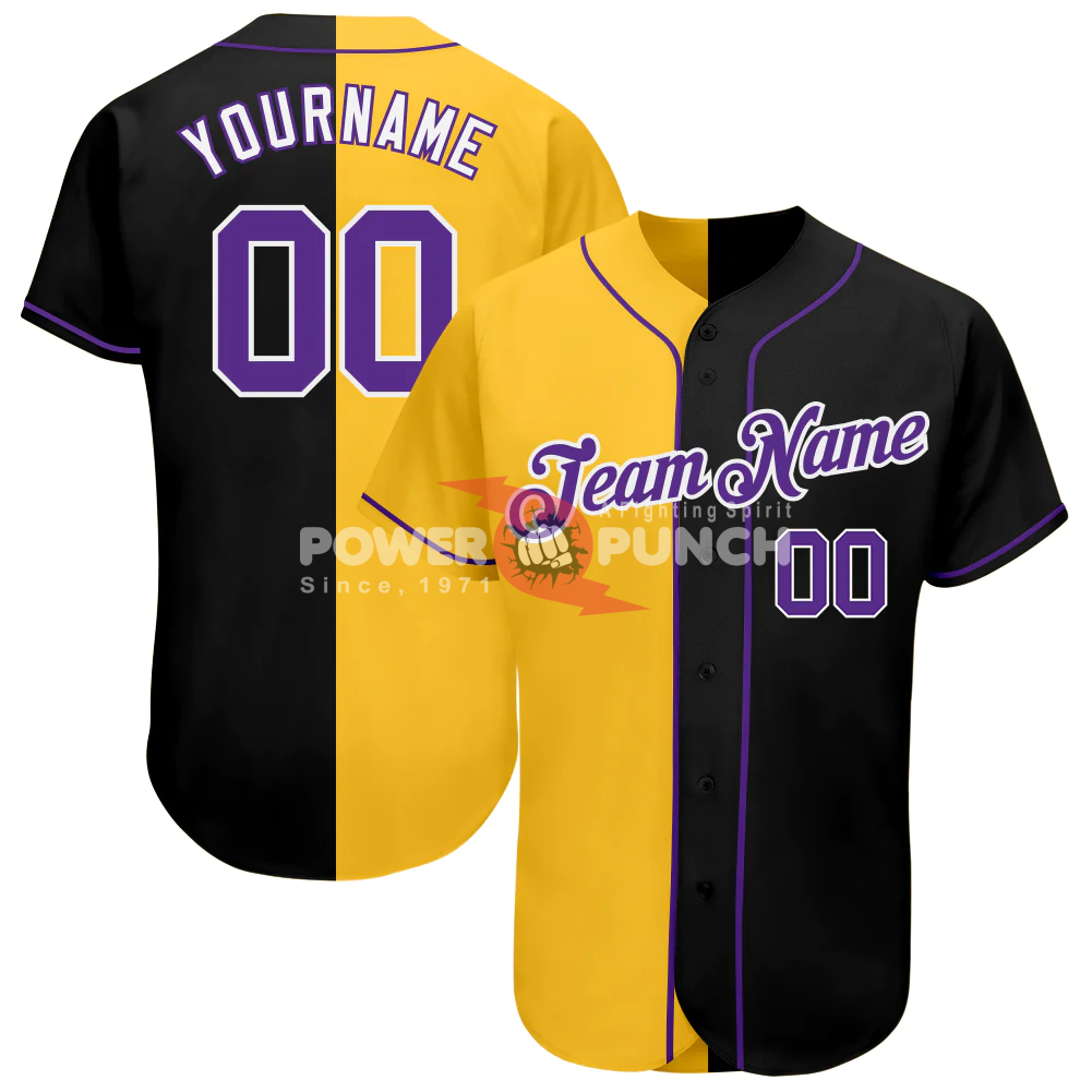 Power Punch Custom Your Name Number Logo Embroidery Beisbol Adult Sublimated Button Down Baseba - Angle 4