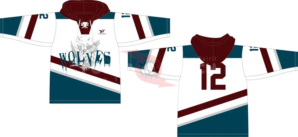 Power Punch OEM High Quality Custom Polyester Ice Hockey Hoodies Jersey Unisex Sport Wear Team  - Angle 5