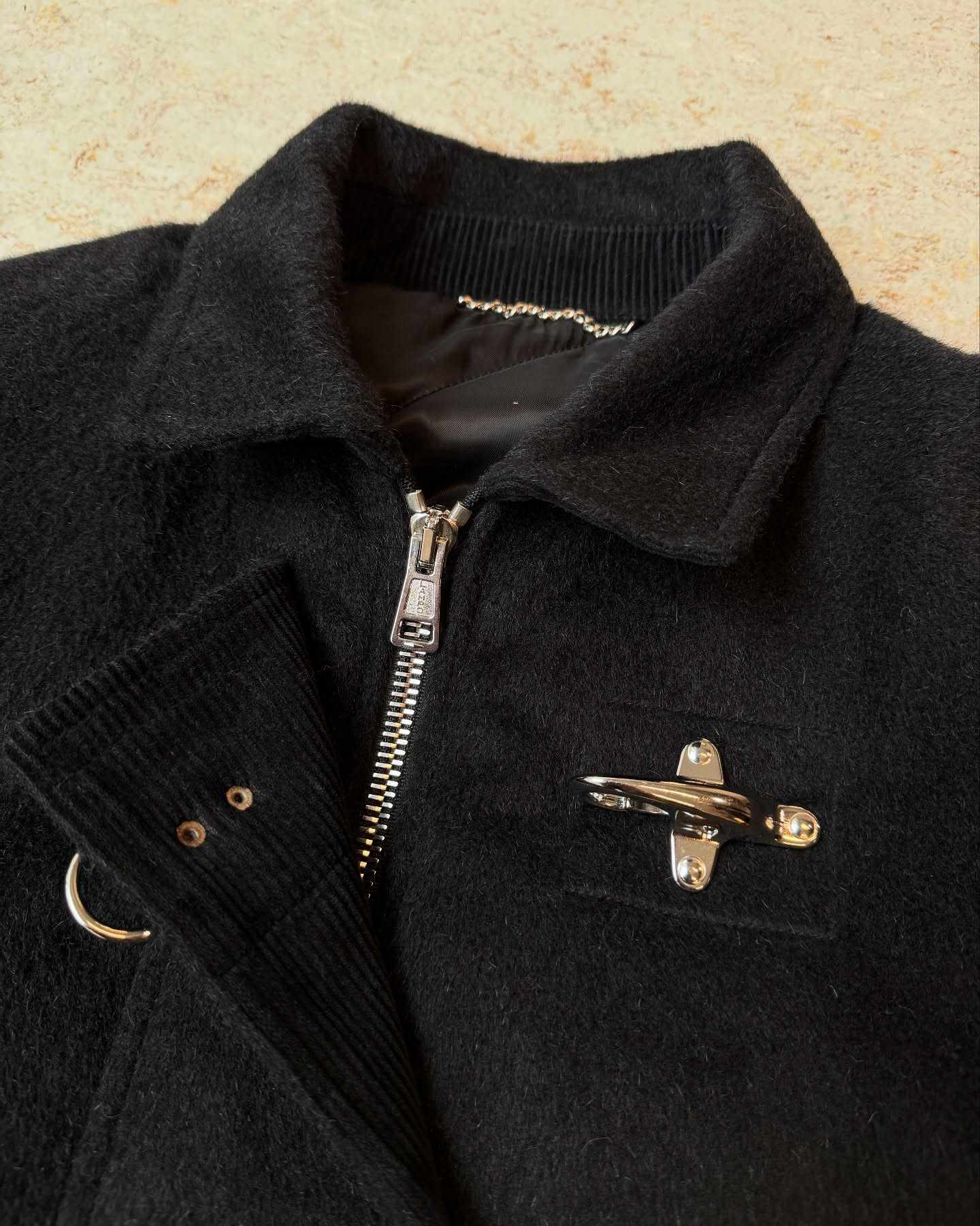 Power Punch Manufacturer Custom Logo Wool Zipper Bomber Jacket Firefighting Lobster Angle 5