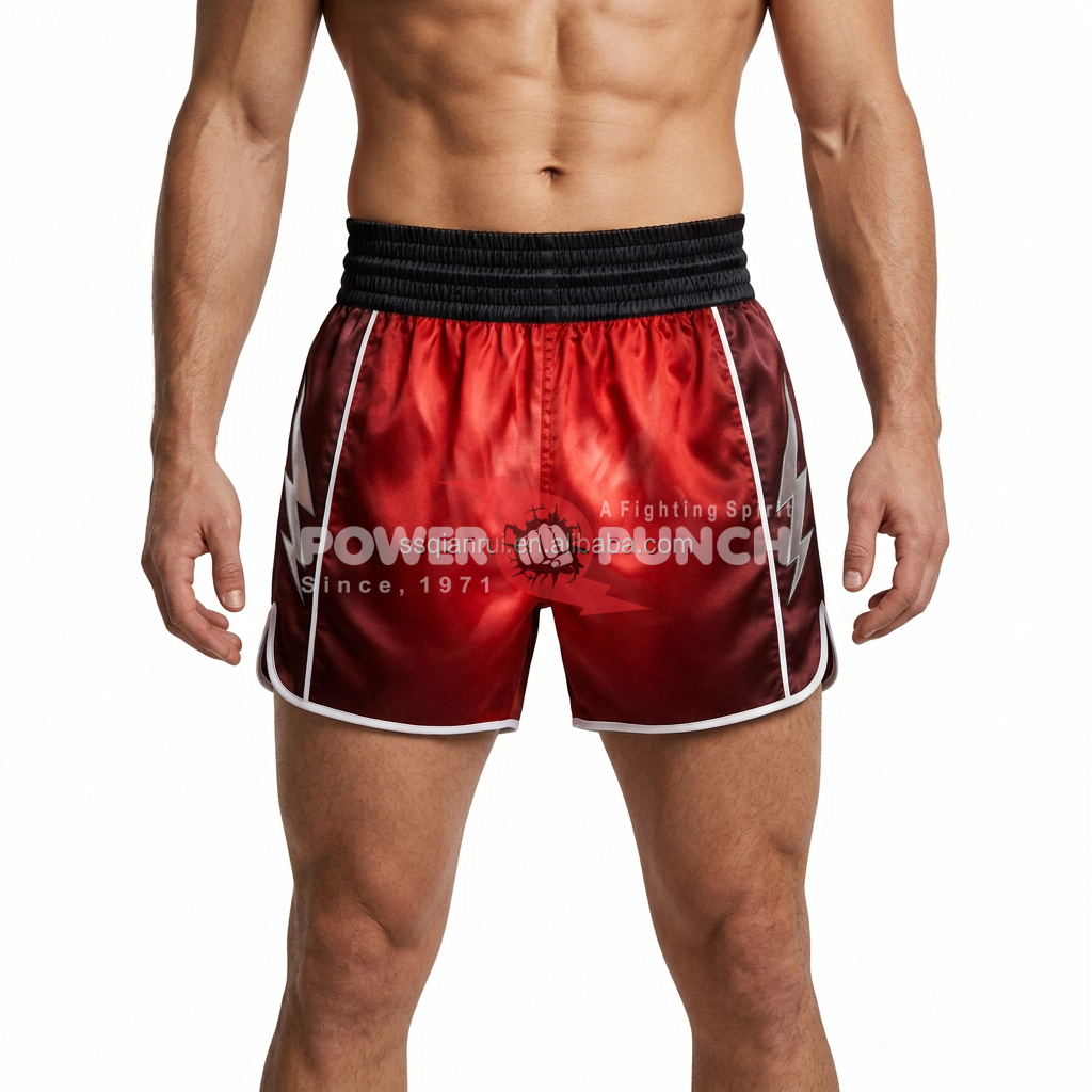Power Punch Stealth Black-on-Black Matte Poly Boxing Training Trunks Angle 2