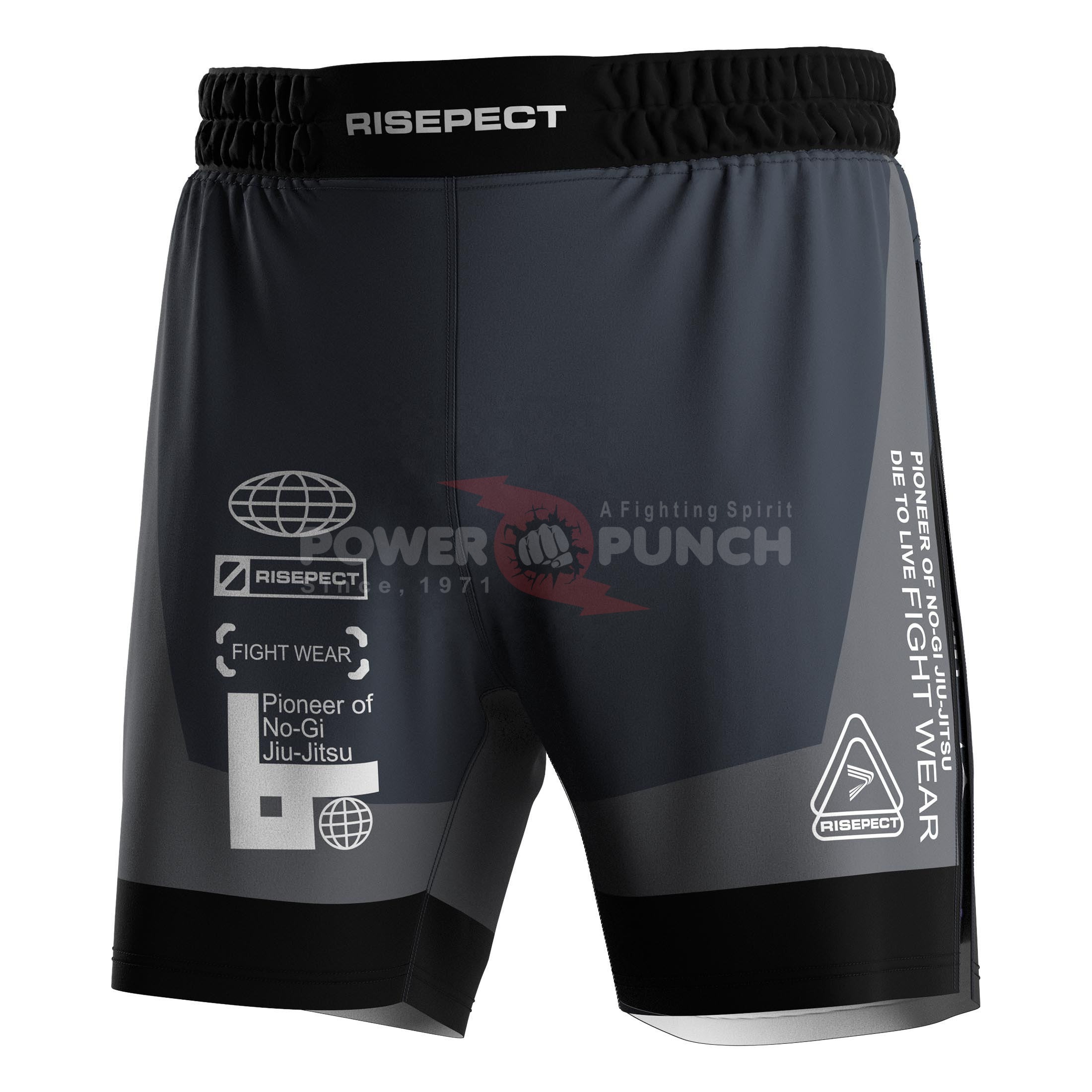 Power Punch Diamond Weave Breathable Mesh Border Boxing Fight Trunks Angle 2
