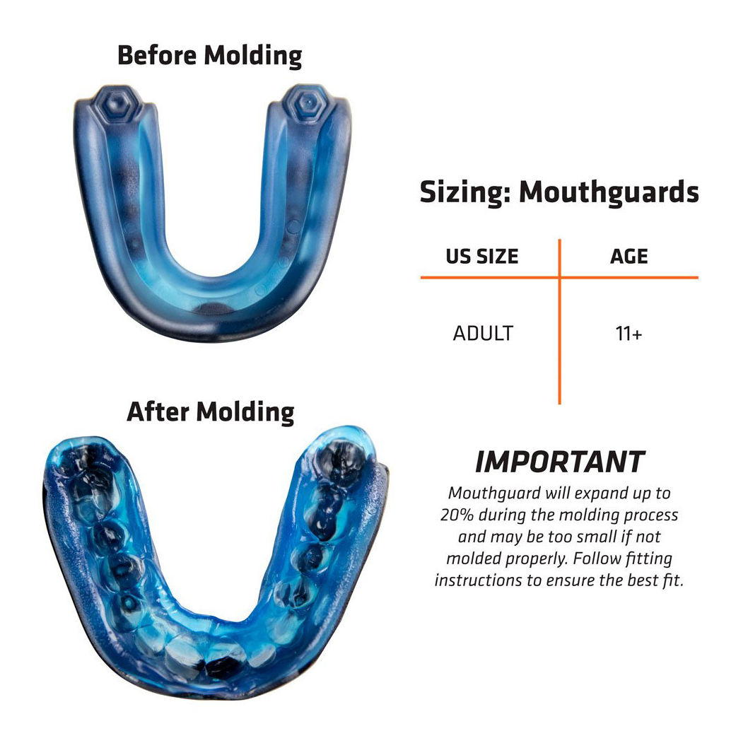 Power Punch Custom Fit Gel Max Mouth Guard for Boxing MMA, Dual Layer Shock Absorbing Angle 4