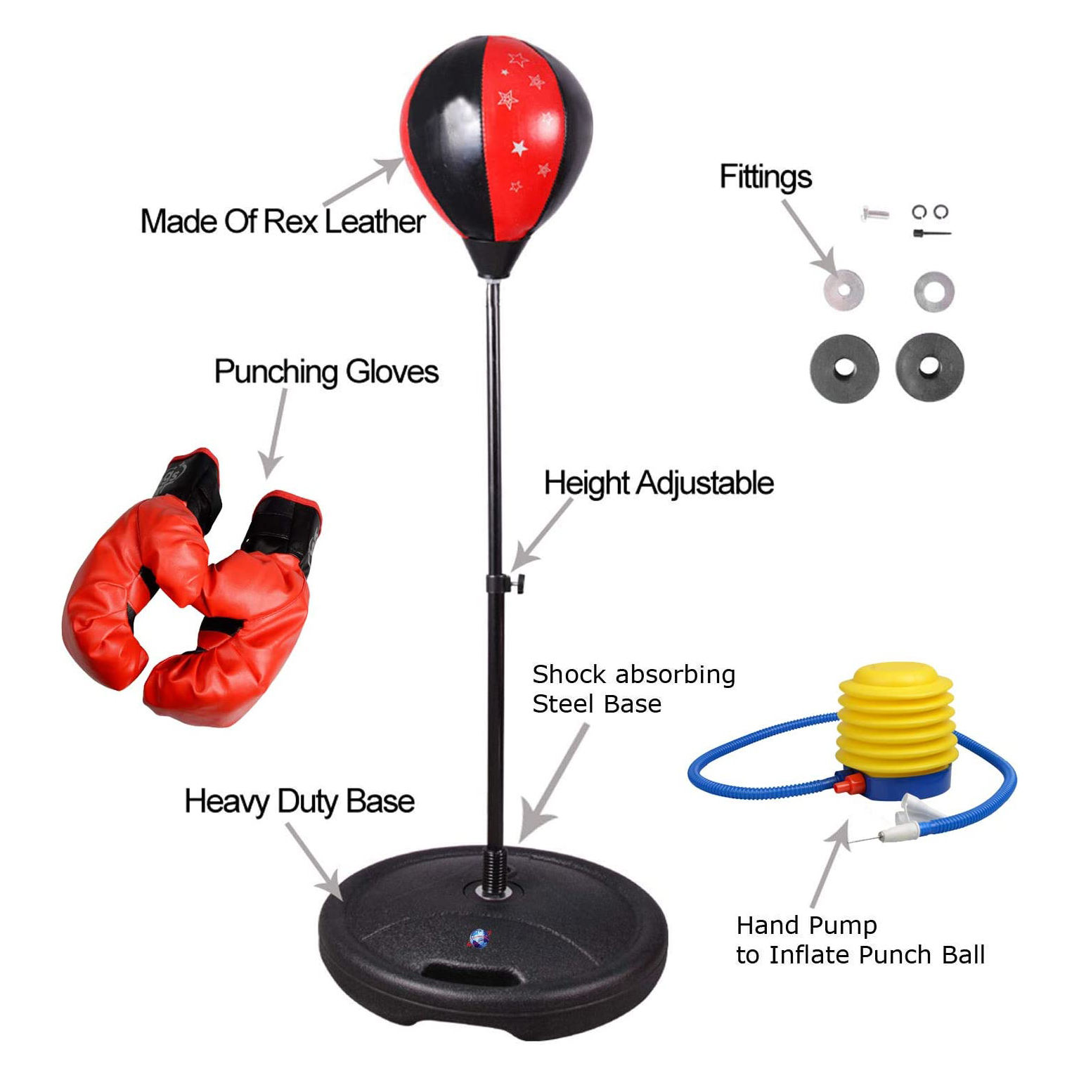 Power Punch Cobra Reflex Bag &amp; Mini Boxing Bag &amp; Kids Punching Bag Angle 2