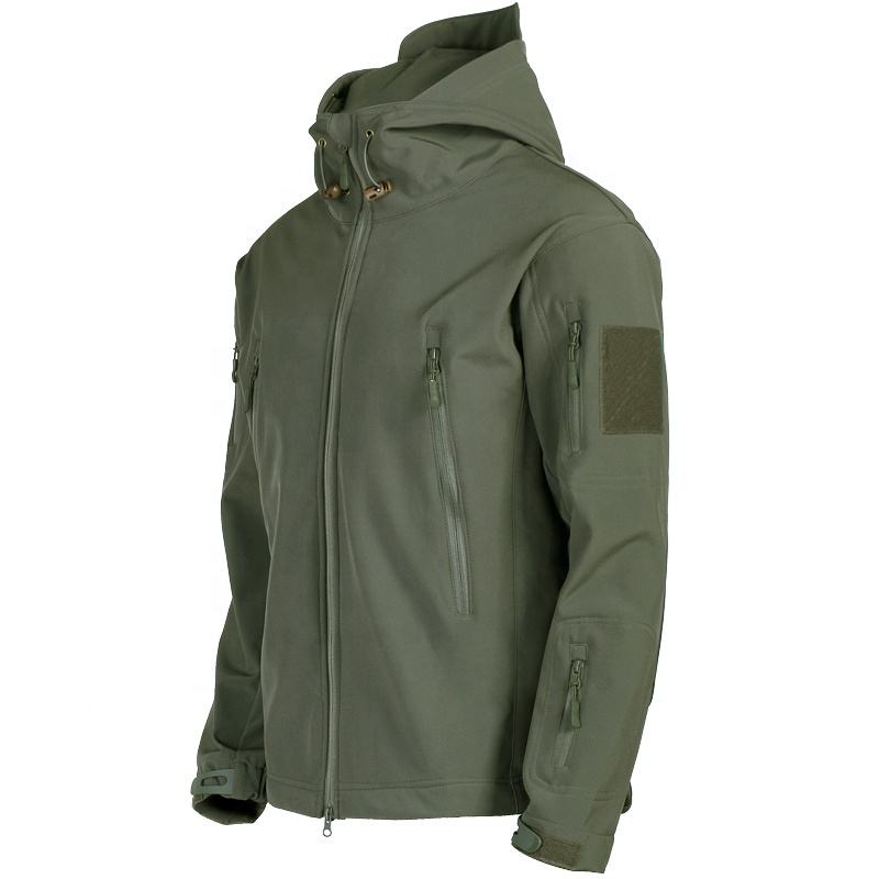 Power Punch Men's Outdoor Waterproof Softshell Hooded Jacket Fleece Windbreaker