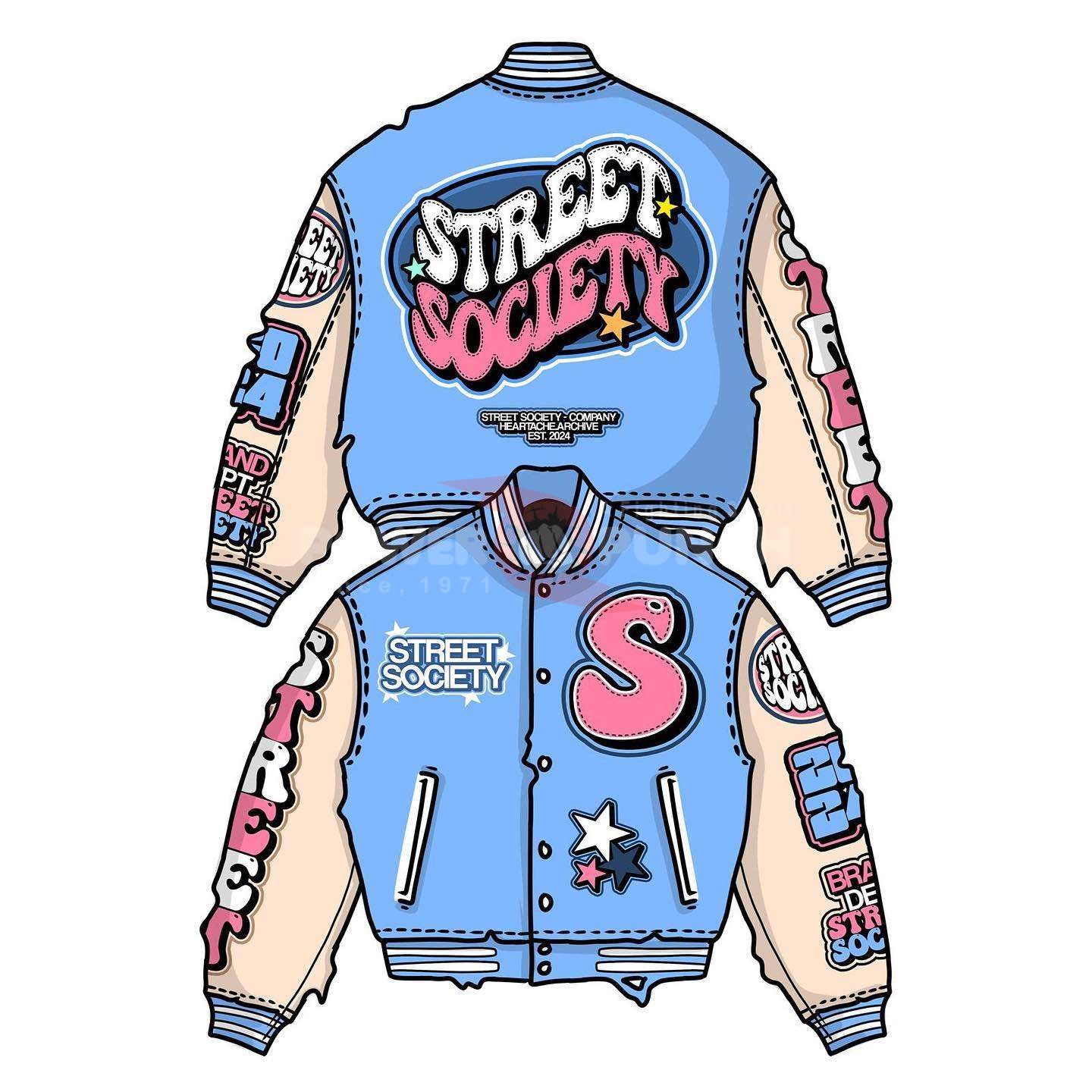 Power Punch Custom Plain Wool Baseball Varsity Jacket with Leather Sleeves & Logo Patches Angle 5
