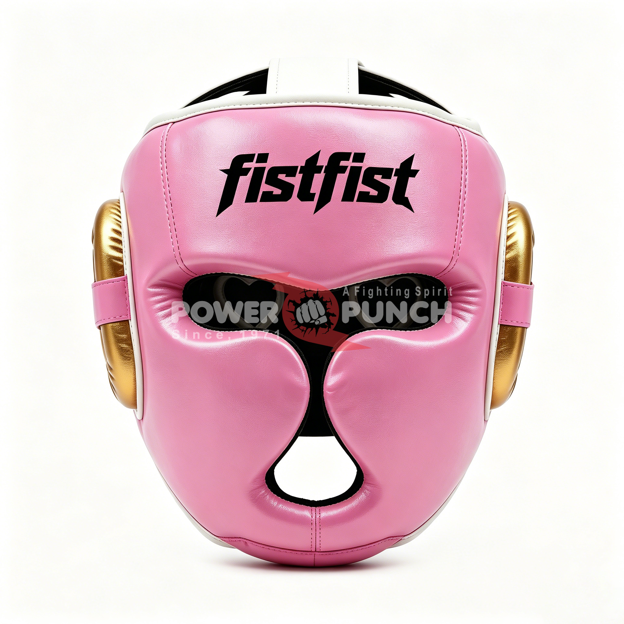 Power Punch Fully Enclosed Leather PU Boxing Helmet OEM ODM Thickened Durable Angle 2