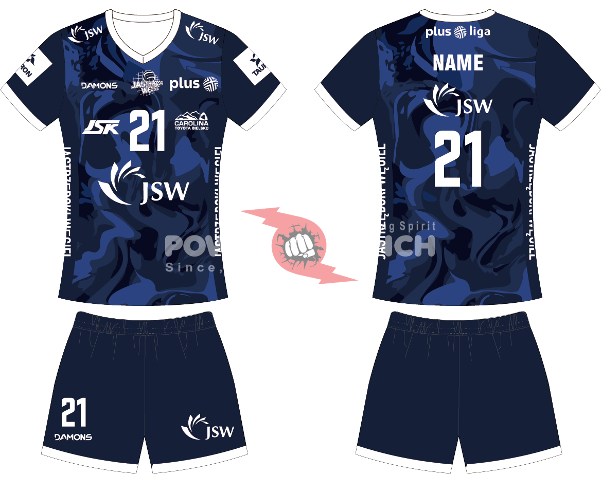 Power Punch New Pattern Short Sleeve Sublimation Style Design Team Volleyball Jersey Uniforms C - Angle 4
