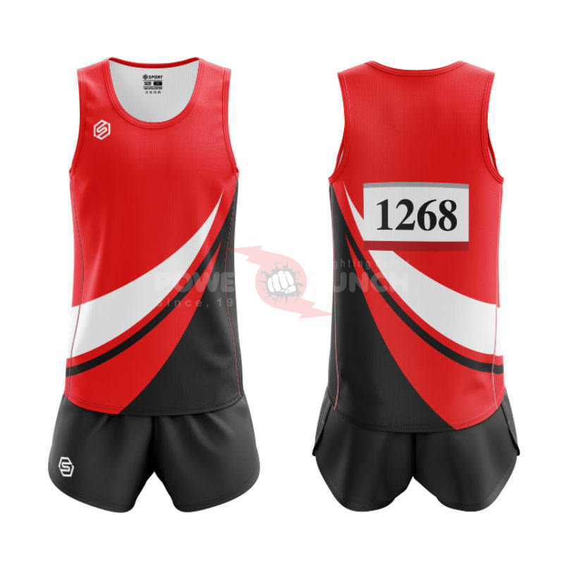 Power Punch Wholesale Custom Logo Track and Field Uniforms Sublimation Print Running Wear for T - Angle 5