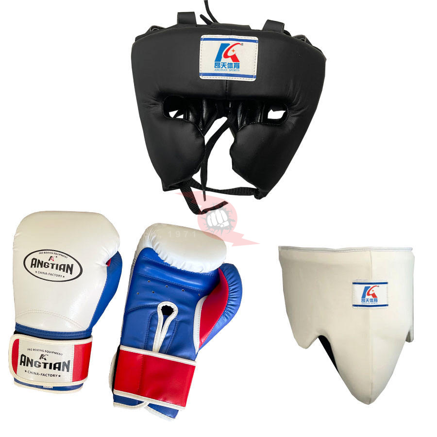 Power Punch Factory Custom Boxing Gloves Head Guard Groin Guard Pro Training Fight