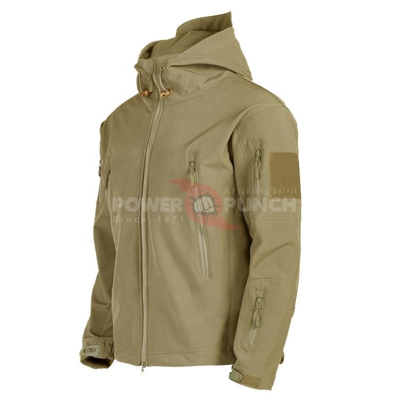 Power Punch Men's Outdoor Waterproof Softshell Hooded Jacket Fleece Windbreaker Angle 5