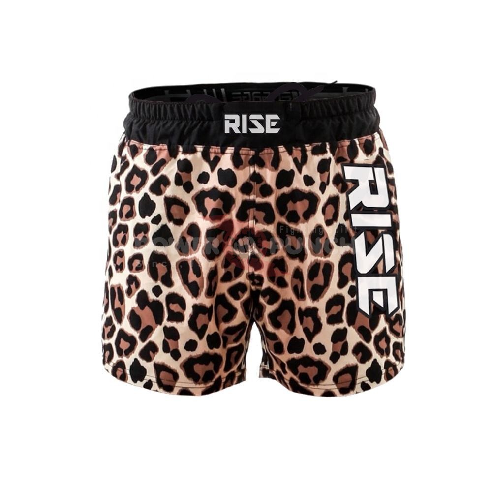 Power Punch Retro Collegiate Two-Tone Satin Boxing Walk-Out Shorts Angle 4