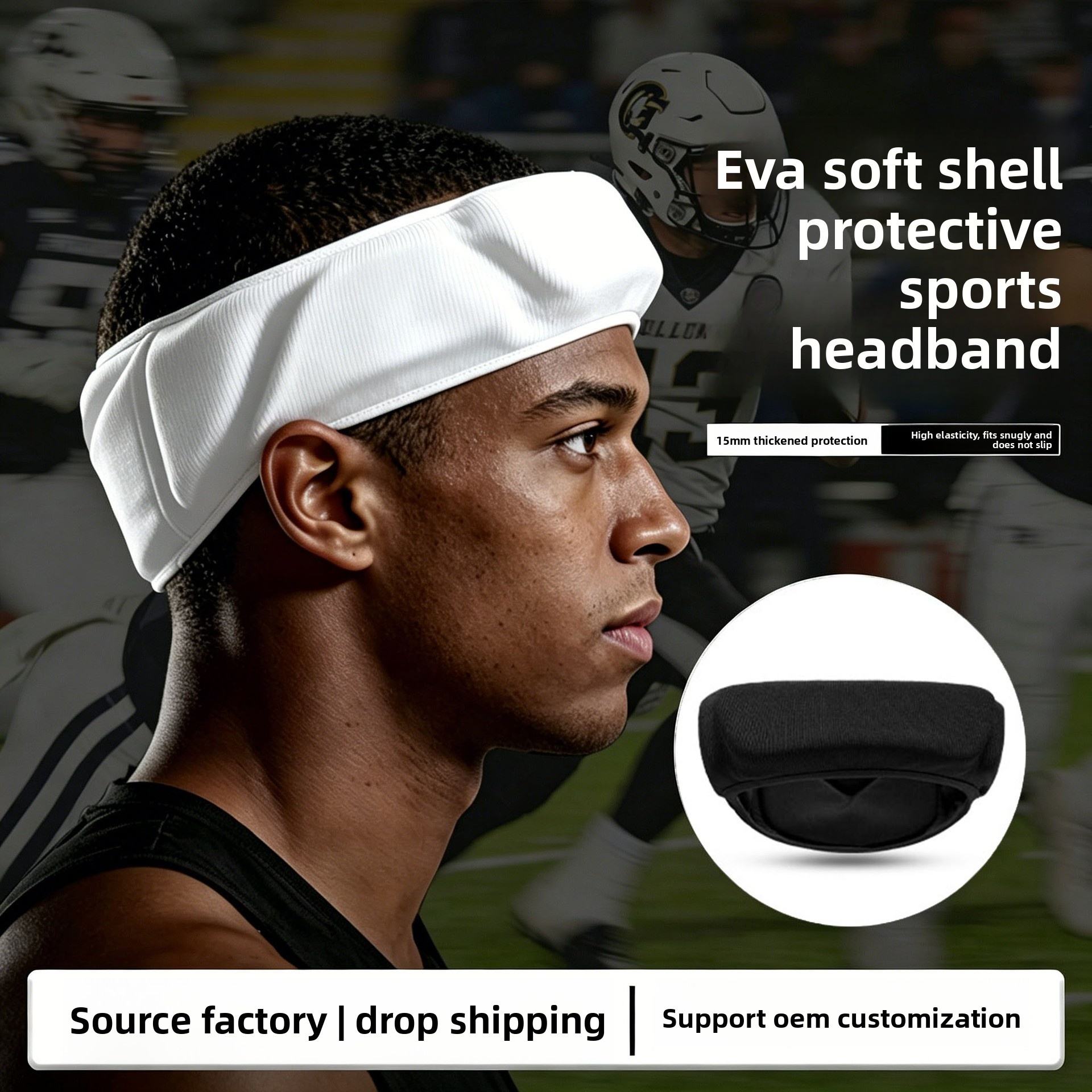 Power Punch Flag Football Rugby Adult Protective Headband EVA Material Shock Angle 4