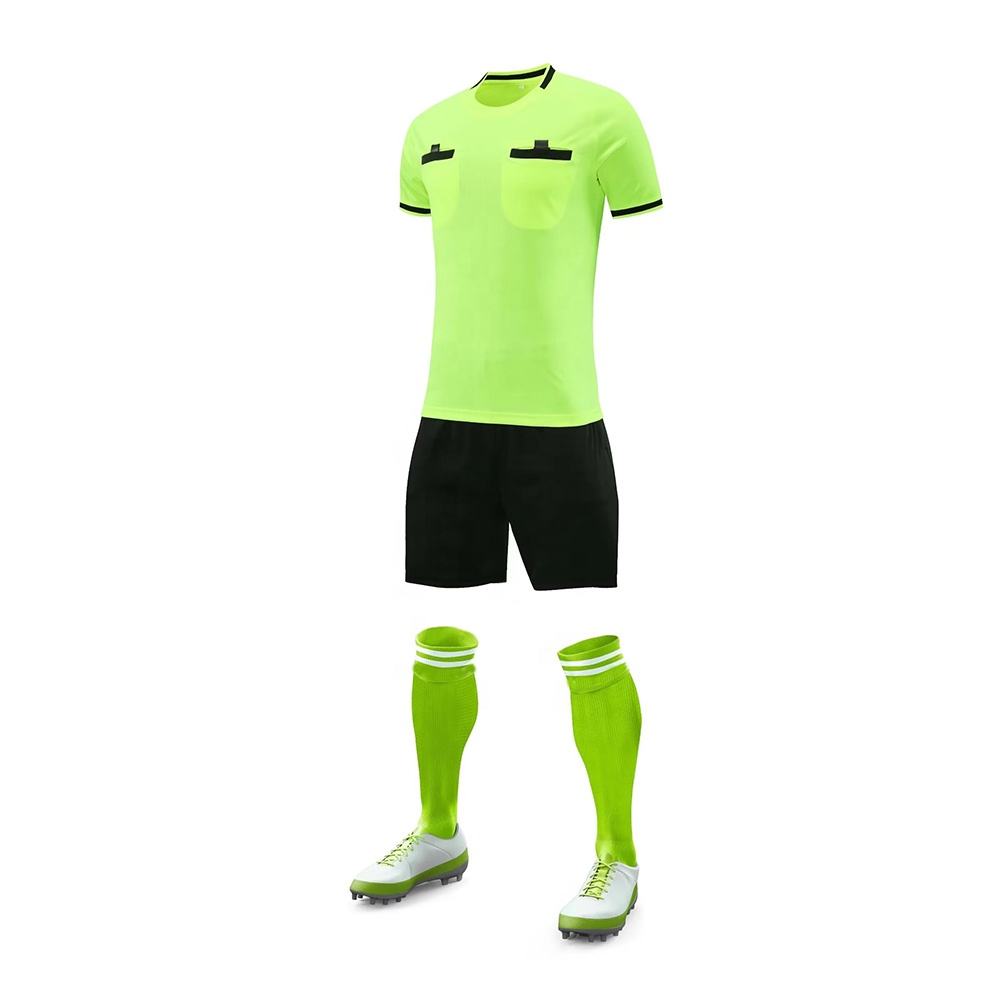 Power Punch Wholesale Professional Referee Clothing Mesh Plain Soccer Referee Jersey Blue Footb - Angle 3