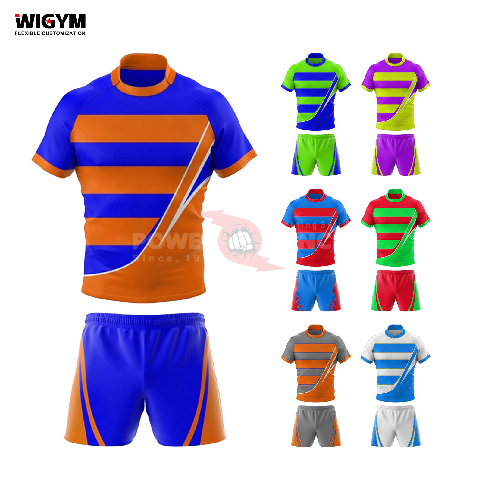 Power Punch Design and Customize Your Own Rugby Uniform jersey league Jersey rugby Team Apparel - Angle 3