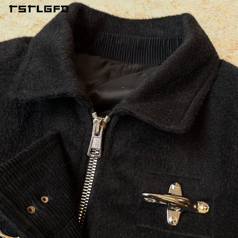 Power Punch Manufacturer Custom Logo Wool Zipper Bomber Jacket Firefighting Lobster Angle 4