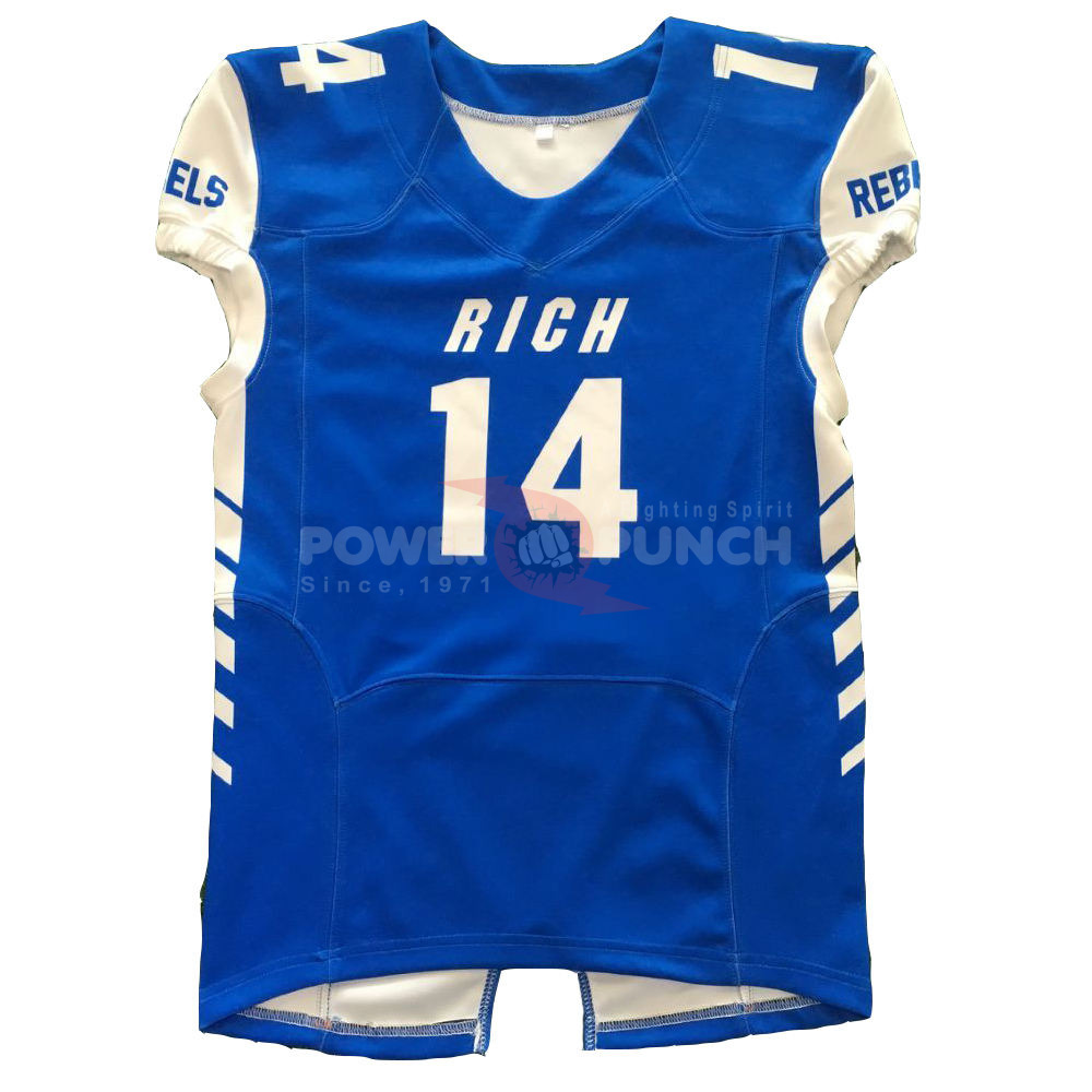 Power Punch BETHERIVAL Team Custom Sublimation Cheap Football Uniforms | Custom OEM American Fo - Angle 2