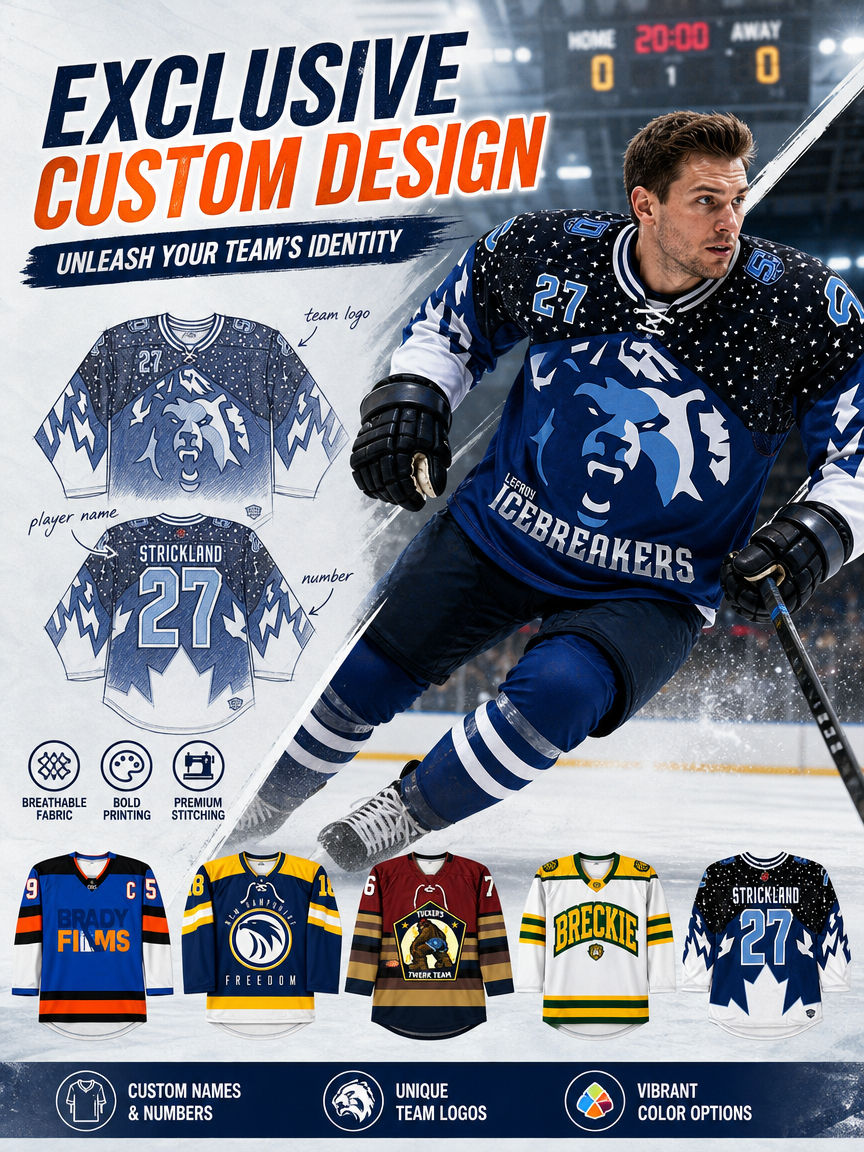 Power Punch Premium Quality Custom Sublimated Hockey Jersey Design Your Own Any Color Logo Low