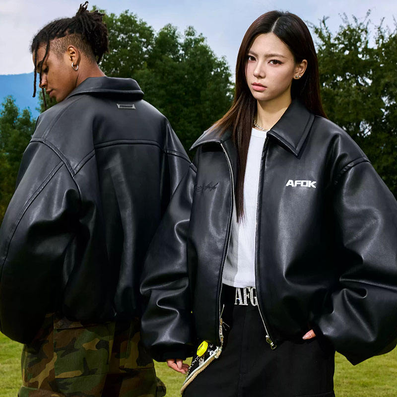 Power Punch Customized Bomber Jacket Leather Jacket Men's Leather Wholesale Oem