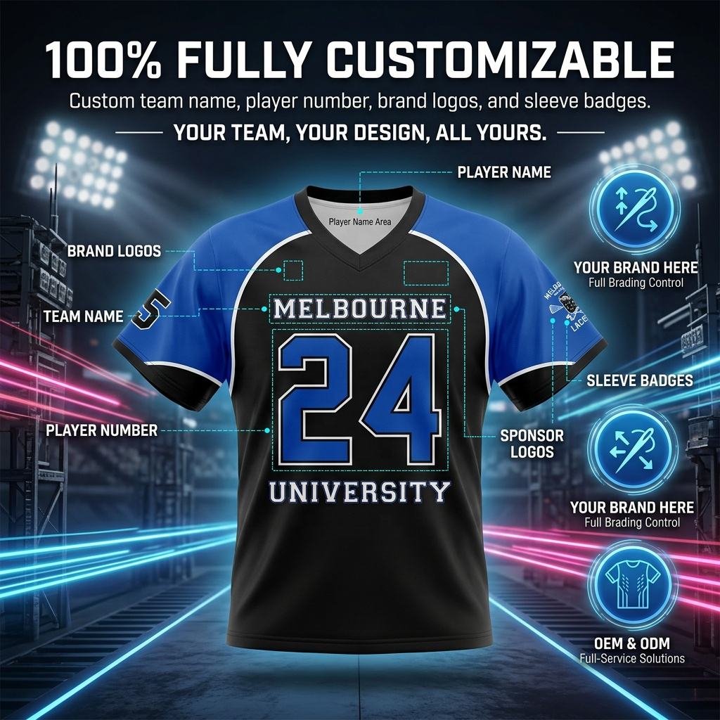 Power Punch Premium Quality Custom lacrosse Jersey in Low MOQ Sublimated Custom lacrosse Unifor