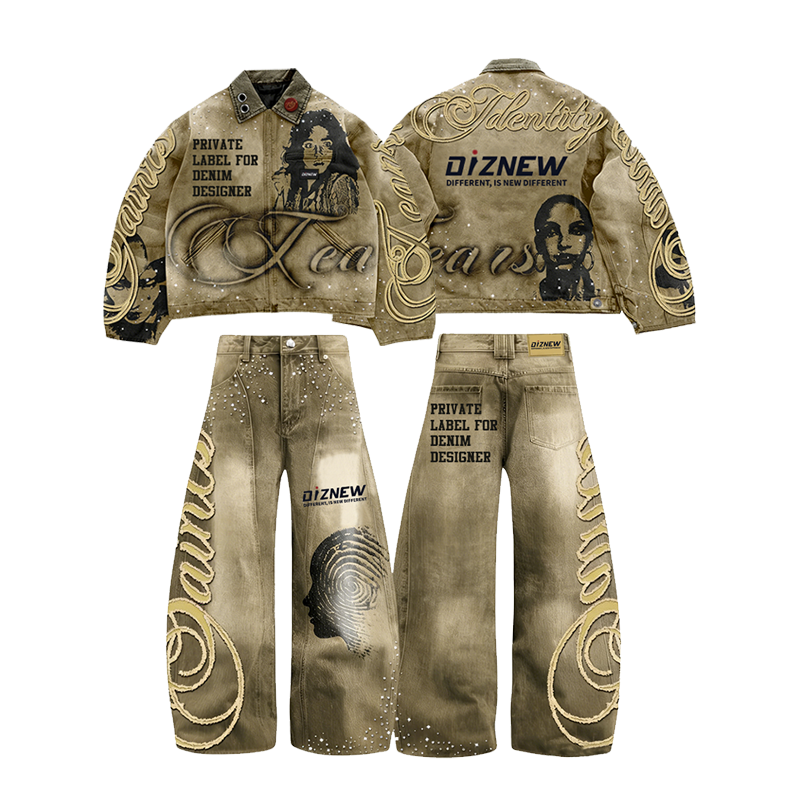 Power Punch DiZNEW 2025 Jean Set Men's Winter Denim Jean Jacket Premium Washed