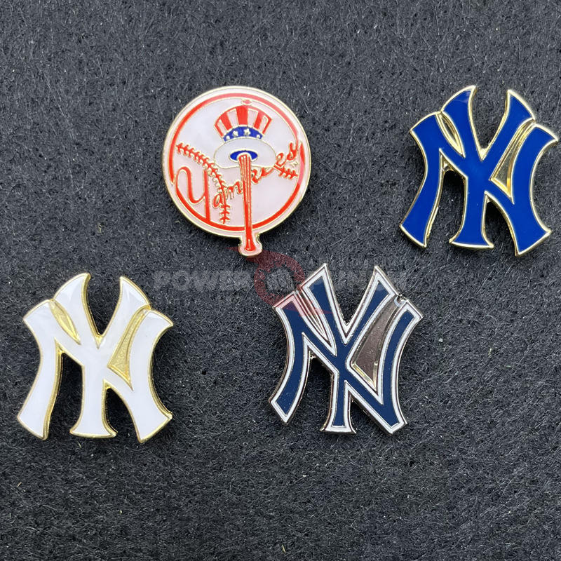 Power Punch Dollar Country Baseball World Series New York Angels Chicago Dodgers Iron Brooch Pi - Angle 3
