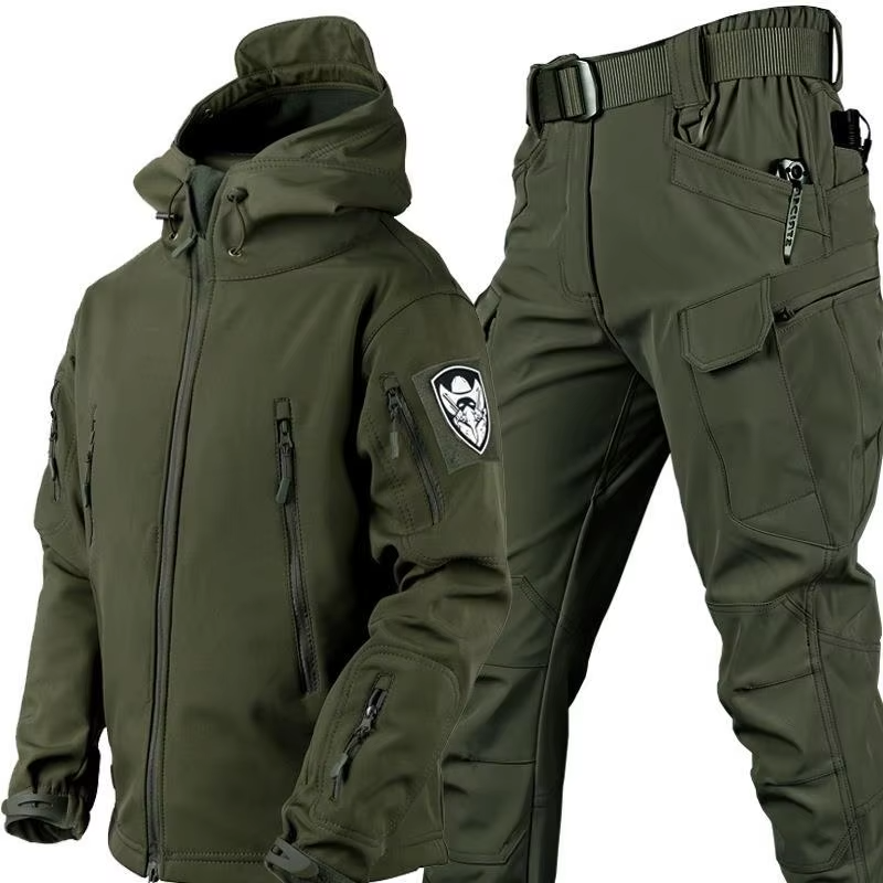 Power Punch Men's Outdoor Tactical Jackets for Autumn and Winter Fleece Warm