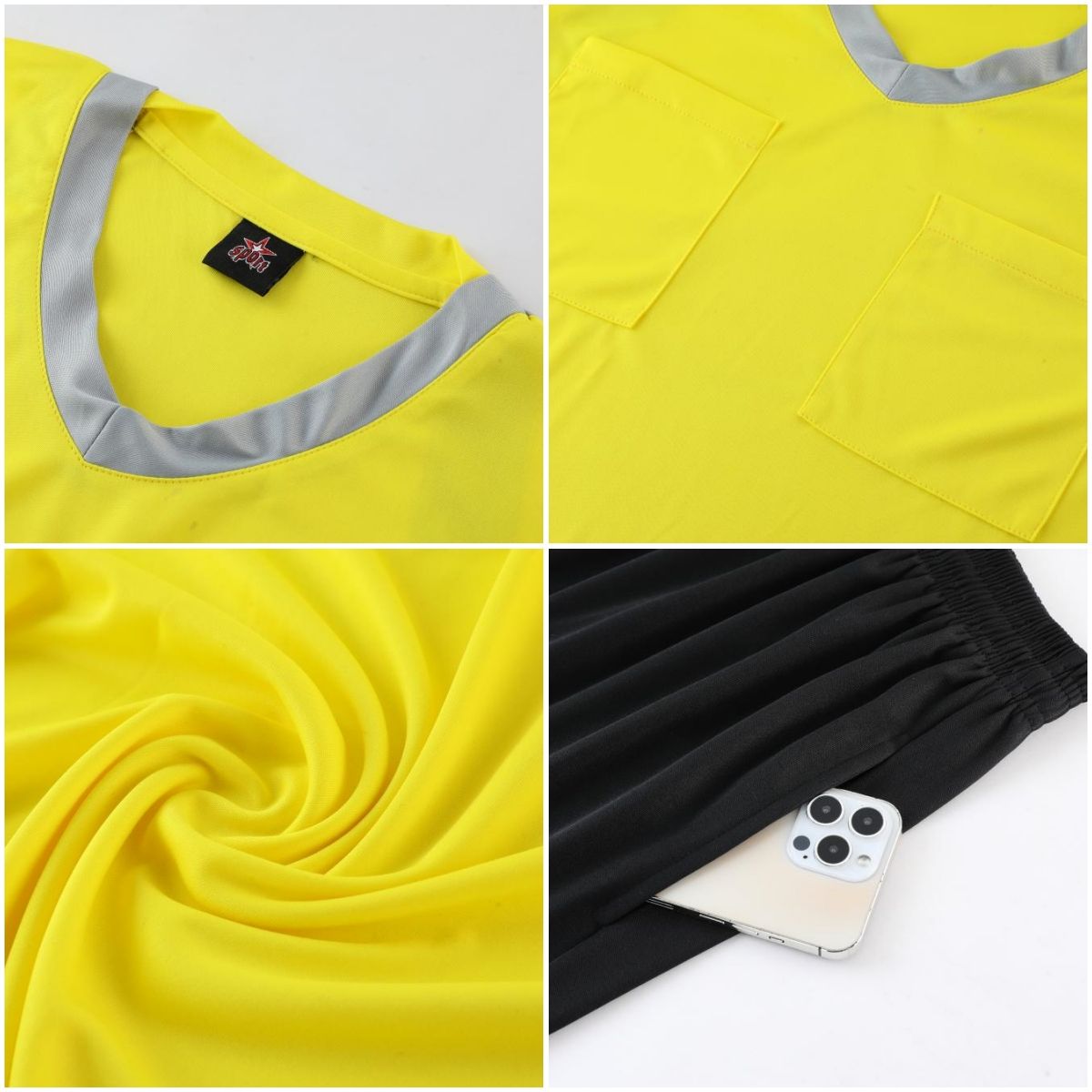 Power Punch Wholesale Custom Men x27 s Football Referee Jerseys Whistle Shirt Sets Multi-color  - Angle 2