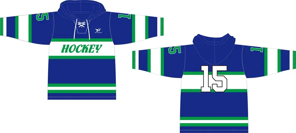 Power Punch OEM High Quality Custom Polyester Ice Hockey Hoodies Jersey Unisex Sport Wear Team  - Angle 2