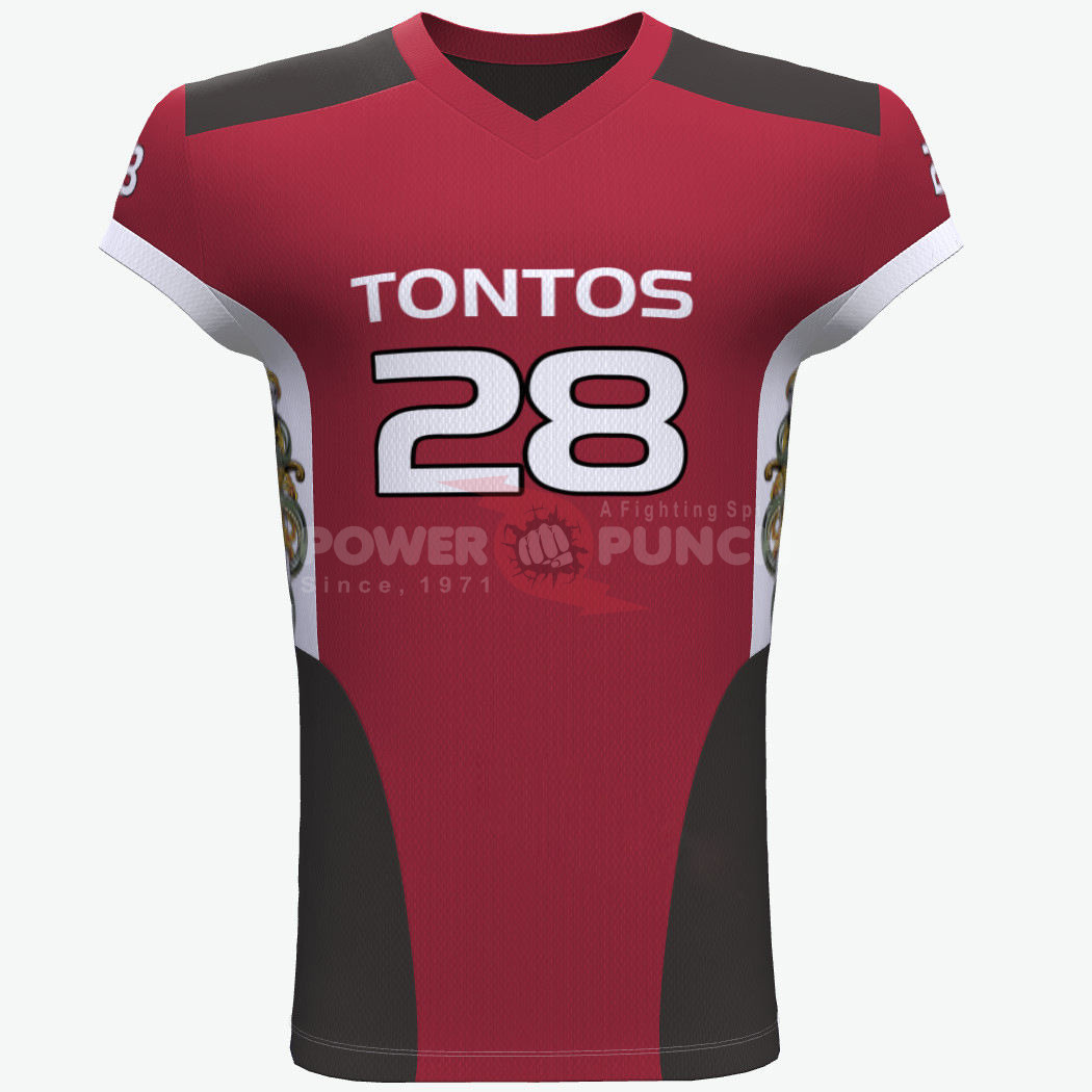 Power Punch Professional Vintage Style American Football Uniforms Soccer Jerseys Long Sleeve Sh - Angle 3