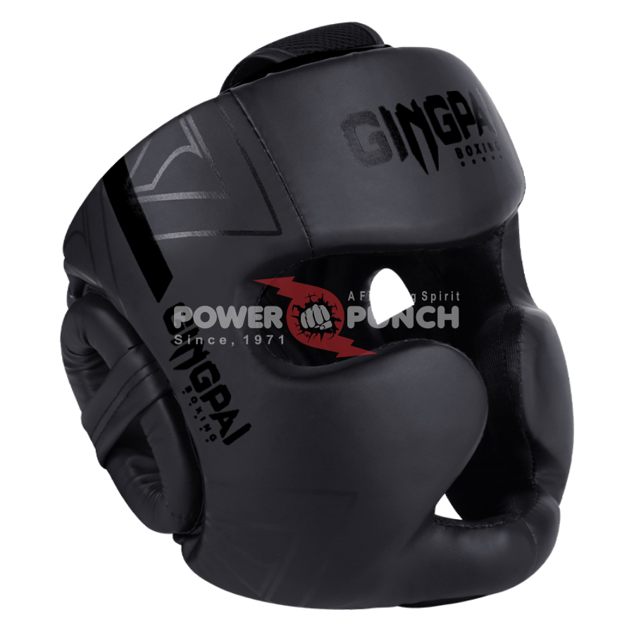 Power Punch GINGPAI Free Fighting Leather PU Adult &amp; Kids Boxing Helmet MMA Angle 3