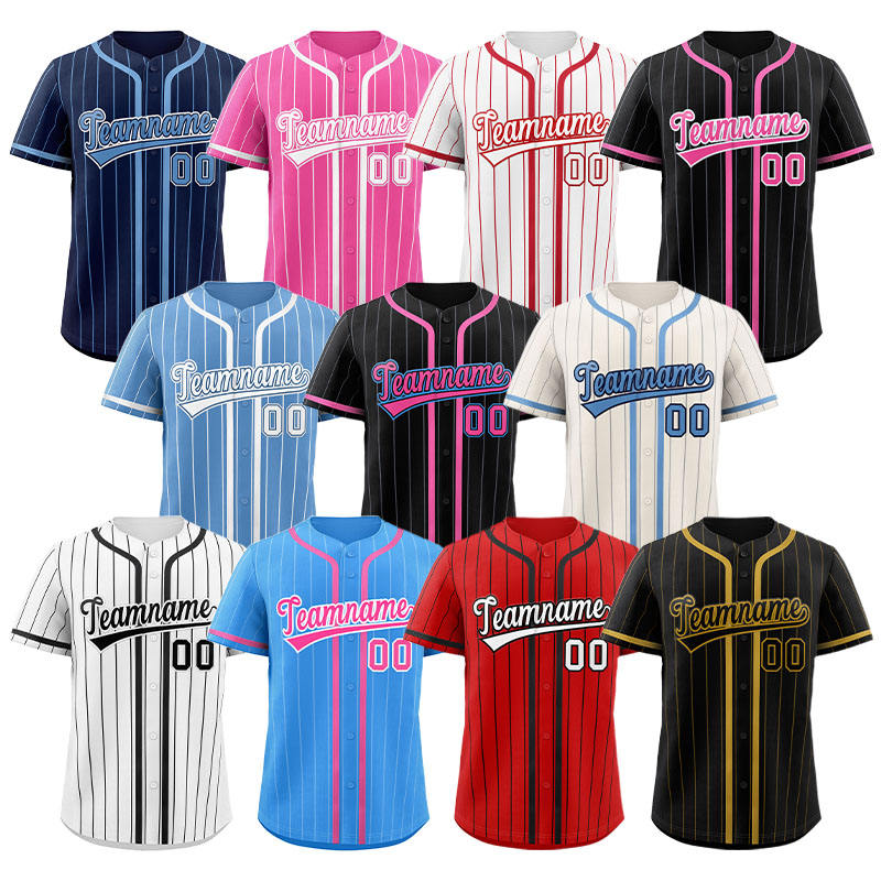 Power Punch Unisex Hip Hop Button Down Digital Printed Men x27 s Baseball Shirt Striped Stitche