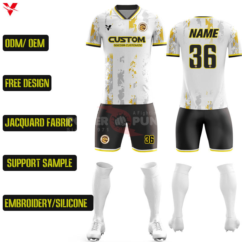 Power Punch Custom Cheap High Quality Reto Purple and Yellow Color Combination Clothes Soccer R