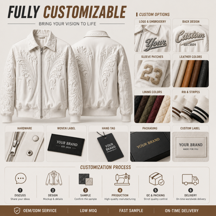 Power Punch OEM Private Label Sheep Leather Varsity Jacket Custom Logo Luxury Angle 3