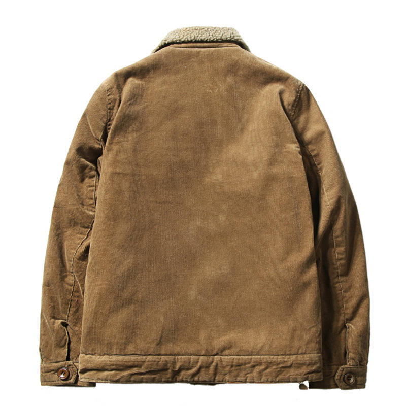 Power Punch 2022 Winter Men's Corduroy Car Jacket Wholesale Comfortable Custom Angle 3