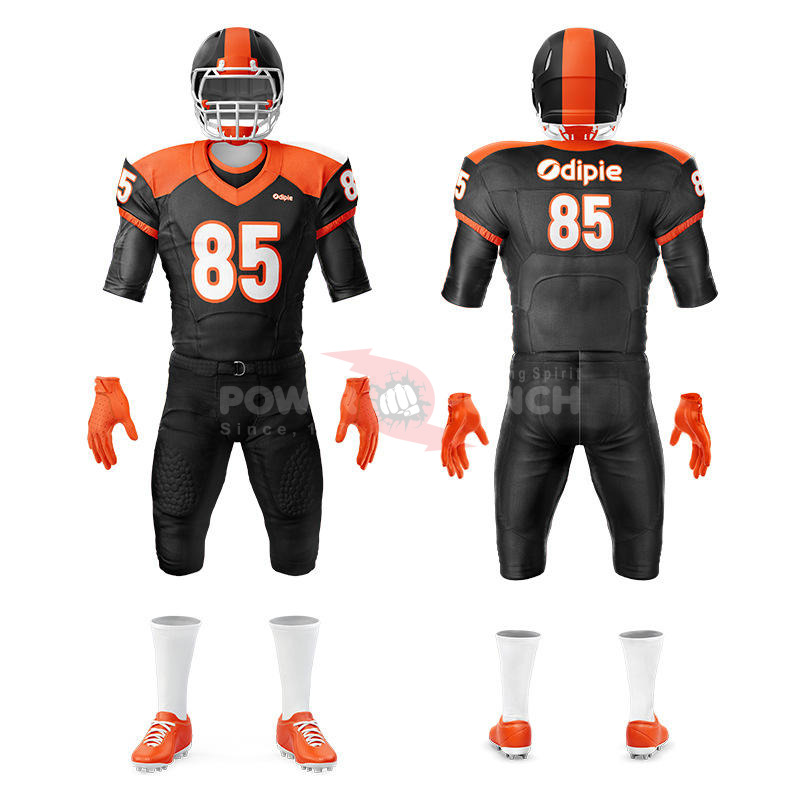 Power Punch DIY Custom American Football Uniforms Game Jerseys Rugby Training Team Outfits Spor - Angle 3
