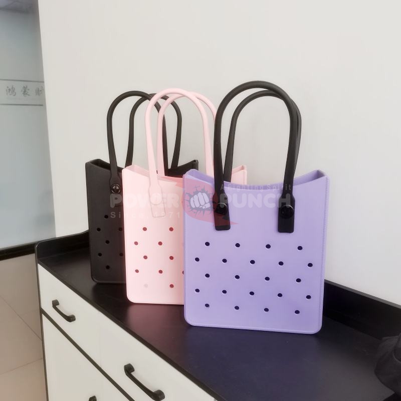 Power Punch 2025 Trend Large Capacity Casual Tote Handbags Waterproof Rubber with DIY Angle 4