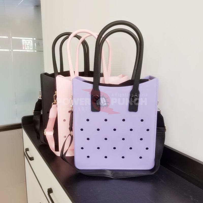 Power Punch 2025 Trend Large Capacity Casual Tote Handbags Waterproof Rubber with DIY Angle 5
