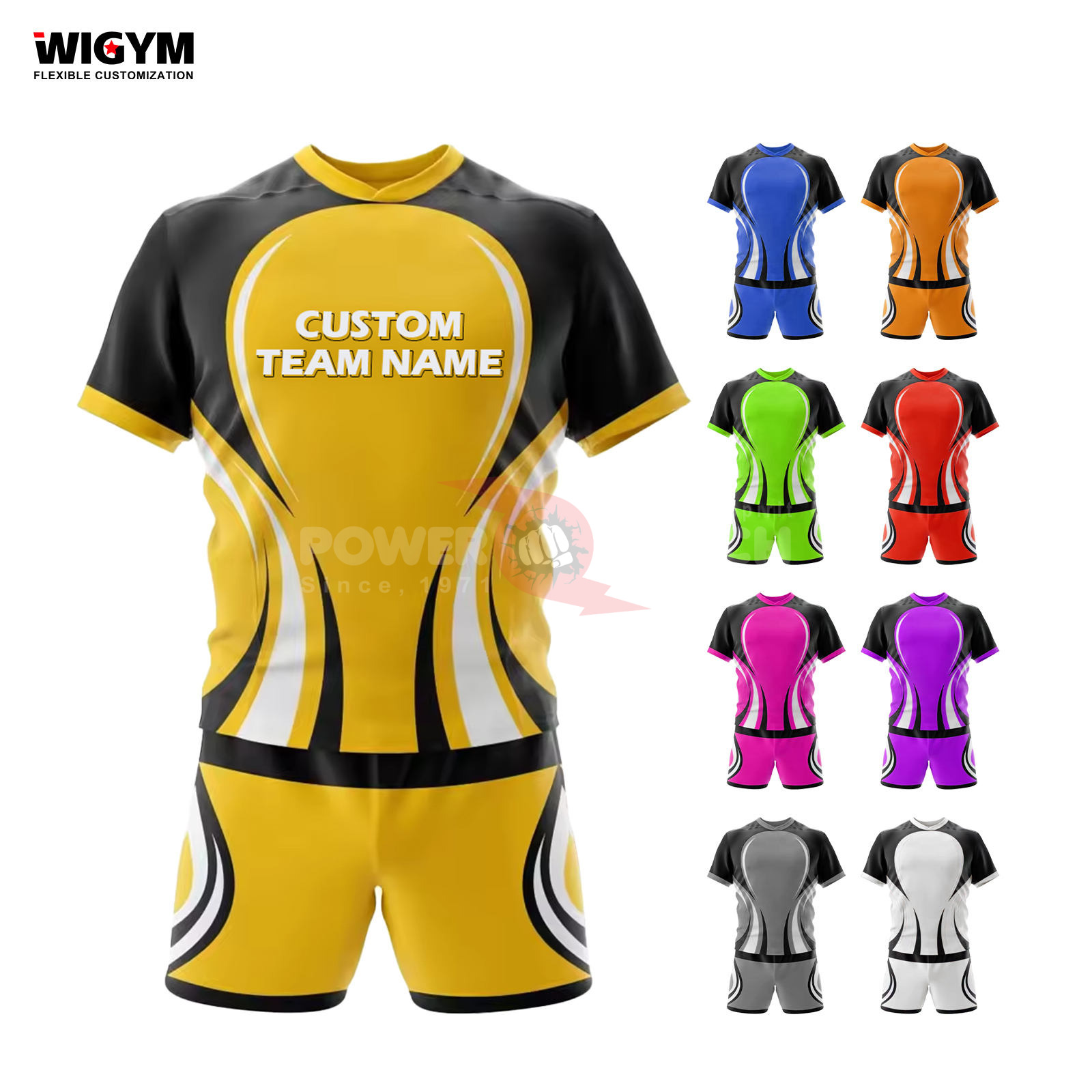 Power Punch Design and Customize Your Own Rugby Uniform jersey league Jersey rugby Team Apparel - Angle 2
