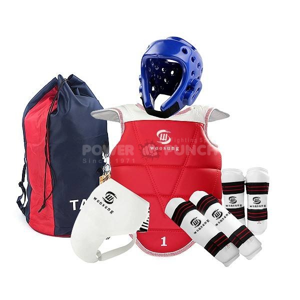 Power Punch WOOSUNG Taekwondo Equipment Five-Set Protective Protectors for Taekwondo Angle 3