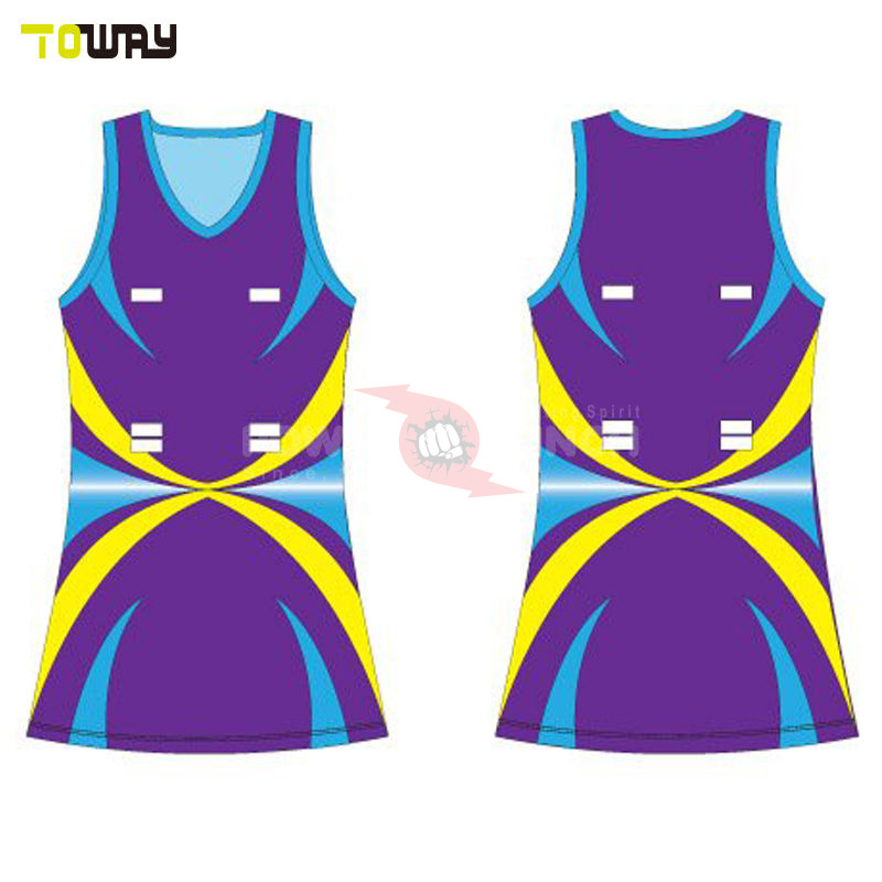 Power Punch Cheap A W Tennis Netball Dress Uniforms 100 Polyester Heat-Transfer Printed - Angle 2