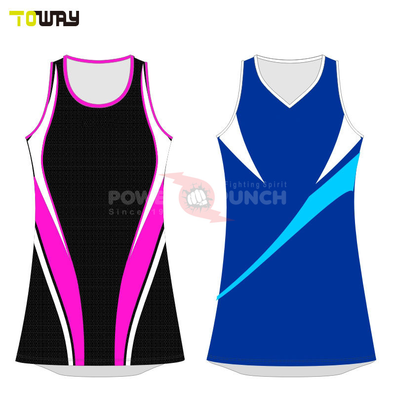 Power Punch Cheap A W Tennis Netball Dress Uniforms 100 Polyester Heat-Transfer Printed - Angle 4