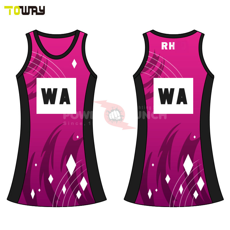 Power Punch Cheap A W Tennis Netball Dress Uniforms 100 Polyester Heat-Transfer Printed - Angle 5