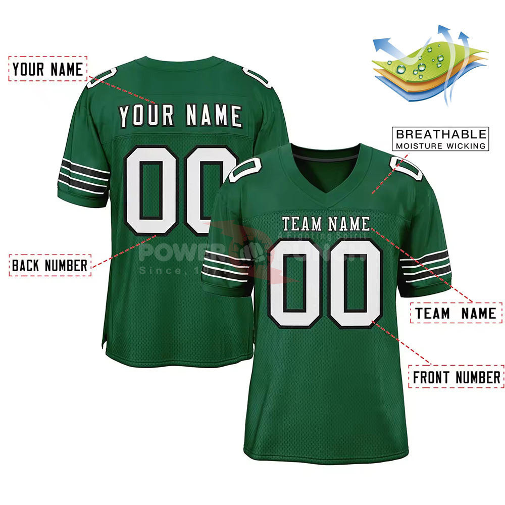Power Punch Wholesale OEM Blank Sublimated Team American Football Jersey Rugby Shirts Custom Fo - Angle 3