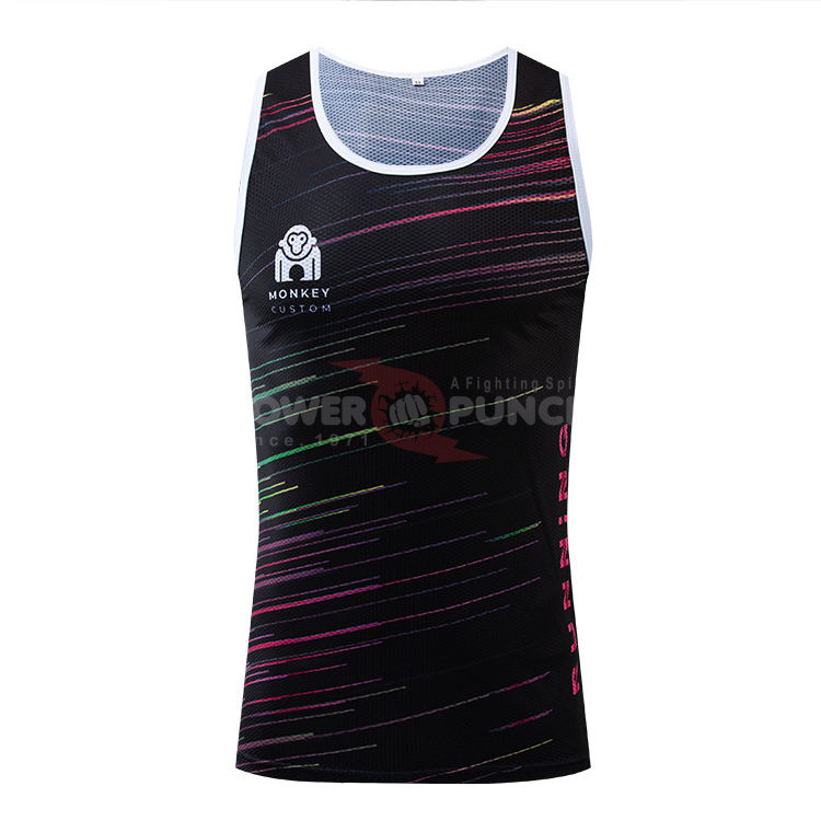 Power Punch High Quality Marathon Singlet Do Your Own Design Men Fitness Custom Sublimated Plai
