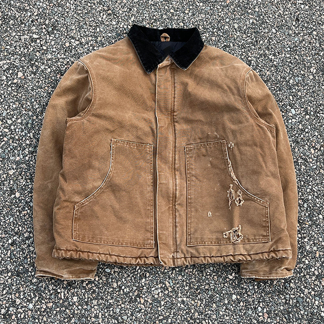 Power Punch Custom Heavyweight Duck Canvas Work Jacket Men's Distress Carpenter Angle 5