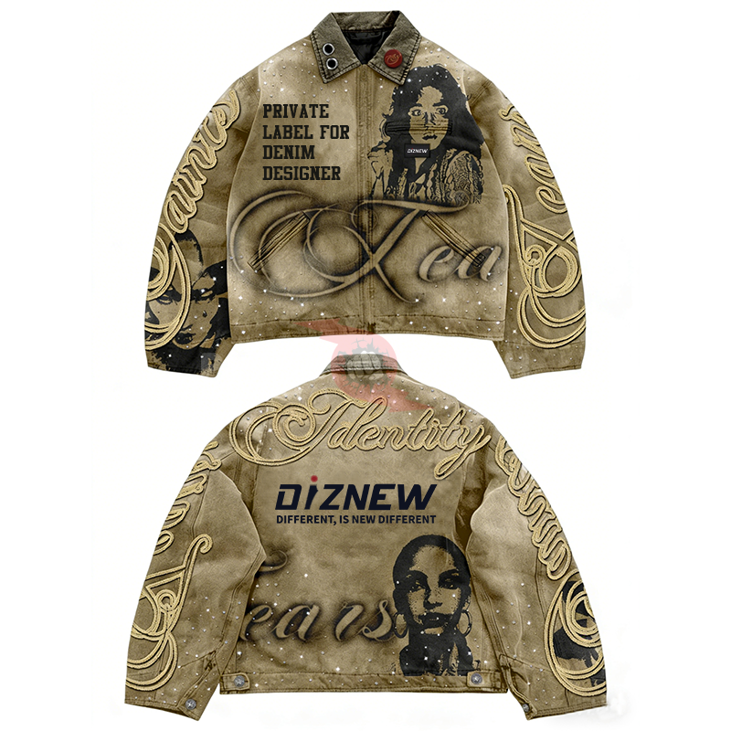 Power Punch DiZNEW 2025 Jean Set Men's Winter Denim Jean Jacket Premium Washed Angle 2