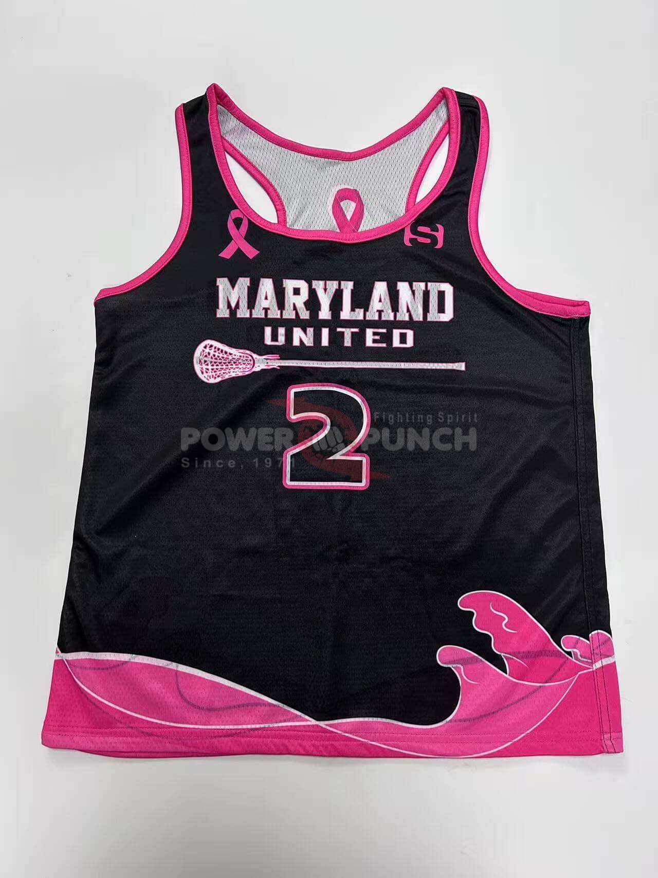 Power Punch Custom Reversible Lacrosse Game Jersey Womens Girls Lacrosse 1 Ply Reversible Tank - Angle 4